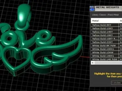 Hip Hop Love Heart Pendant 3d-Printable Model 3D print model