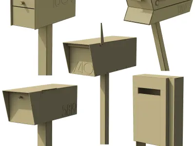 042 Modern Mailboxes 02 Floormounted 00 3D model