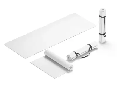 Unfolded and Rolled 4 Types Yoga Mat - for tourism sports 3D model