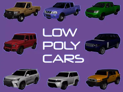 SUV Cars pack Low-poly 3D model