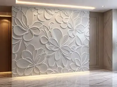 modern panel wall decor set relief stl mural CNC 181 3D model