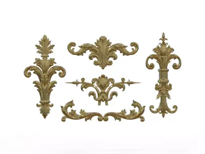 Classic Baroque Ornament Set - Decorative for Interior Designs 3D model