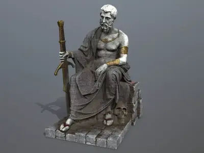 Man Statue Low-poly 3D model