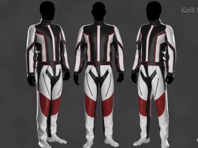 Racing Suit  Marvelous designer Clo3d OBJ mtl FBX ZPRJ 3D model