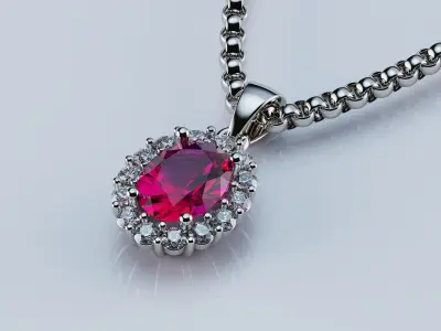 Beautiful pendant Oval 8x6mm 3D print model