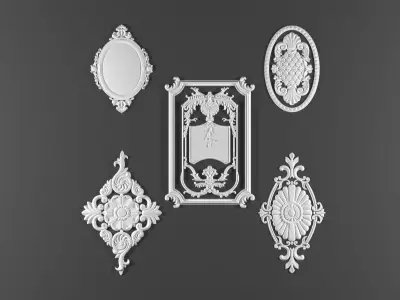 5 ornamental classic decoration 3d model kitbash vol 45 3D model