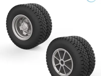 Truck wheels 1-32 3D print model