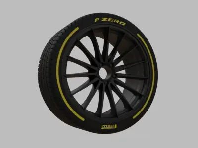 Miniature Vossen VFS-2 Rim and Tire - 3D Print - No Textures 3D print model