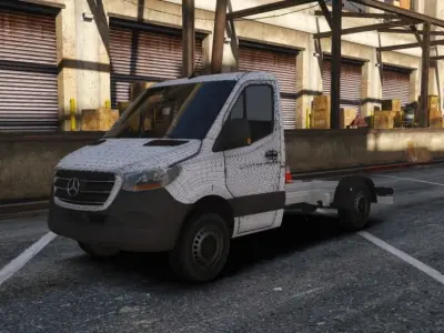 2018 Sprinter chassis and cab  Low-poly 3D model