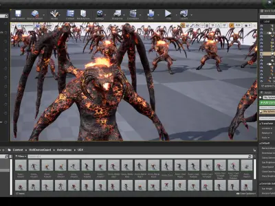 Hell demon guard low-poly game engine ready 3D model Low-poly 3D model