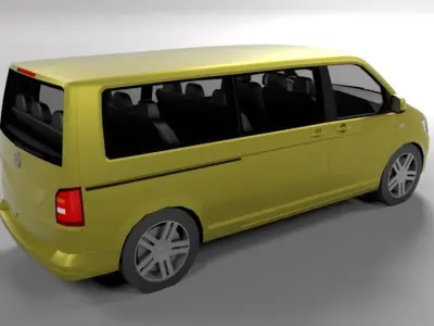 VOLKSWAGEN VW TRANSPORTER T6 LOWPOLY Low-poly 3D model