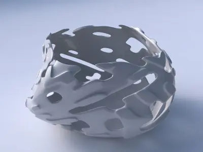 Bowl helix with smooth cuts and bulges   3D print model