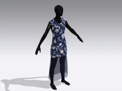 Female Cloth Dress Low-poly 3D model