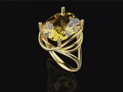 Feminine Stone Ring-Sizes 17 to 20 Free 3D print model