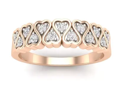 AV 668 Diamond Heart Shape Promise Engagement Ring 3D print model