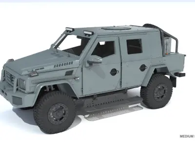 Armored Mercedes G500 HD and medium versions 3D model