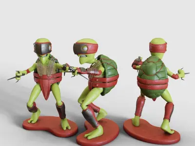 Teenage Mutant Ninja Turtles figurines 3D model