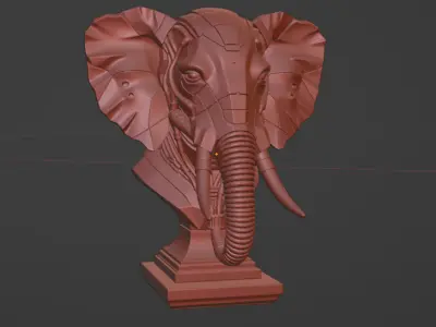 Cyberphant  Cyberpunk Elephant Bust 3D print model
