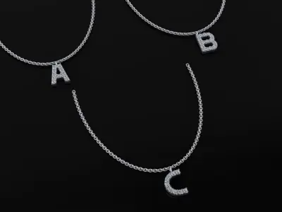 Diamond Alphabet Pendants - Letters 3D print model