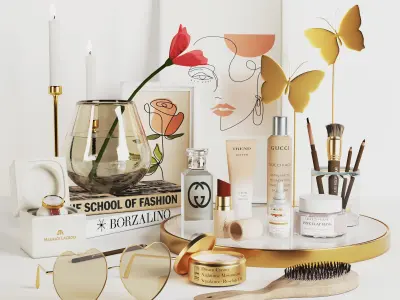 Luxury decorative set 01 Low-poly 3D model