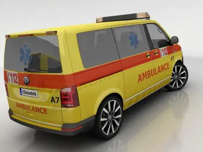 Volkswagen T6 ambulance Low-poly 3D model