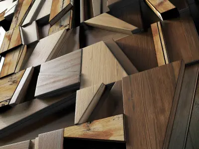 Rectangle wood panel rail n1 3D model