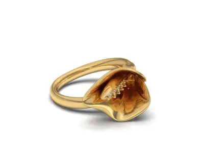 CALA FLOWER RING 3D print model