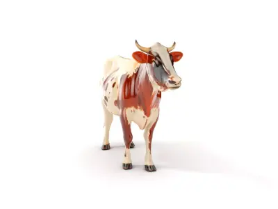 Detailed Cow Model Pack for Production Rendering Low-poly 3D model