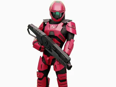 CYBORG SOLDIER Rigged for Unreal Engine - Unity - MIXAMO  3D model