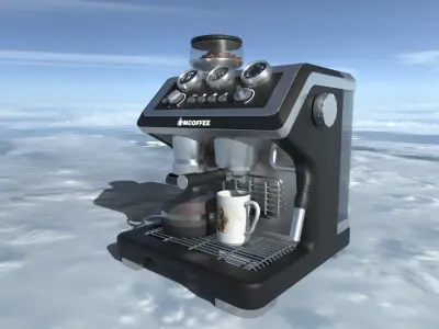 machine coffee Low-poly 3D model