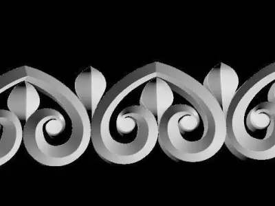 Central decor ornament for furniture 3D model 132