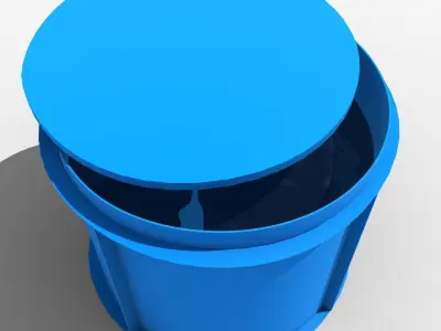 Shaft bucket with two holes 3D model