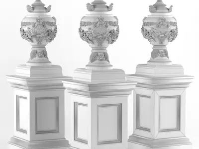 Classic vase for decoration of the facade and interior 3D model
