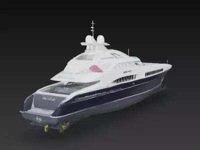 Modern Luxury High-Speed Super Yacht 3D Model 3D print model