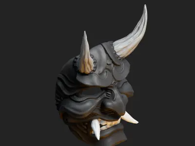 Hannya Samurai Oni Mask 5 3D print model
