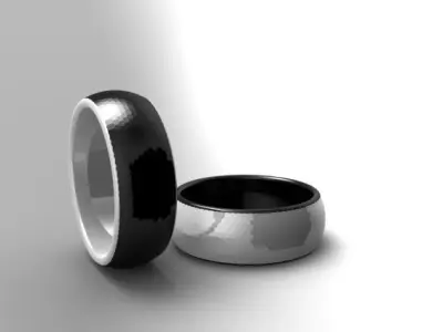 Ring two gold and silver rings Free 3D print model