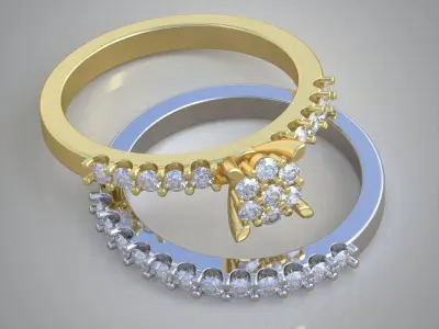 Diamond ring 0515 3D printable model12 Free 3D print model