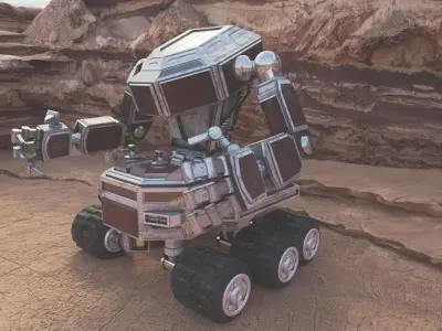 Scifi City Truck Robot Free low-poly 3D model
