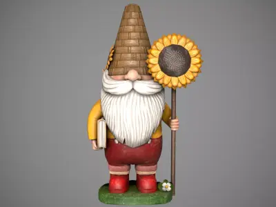 Garden Gnome Low-poly 3D model