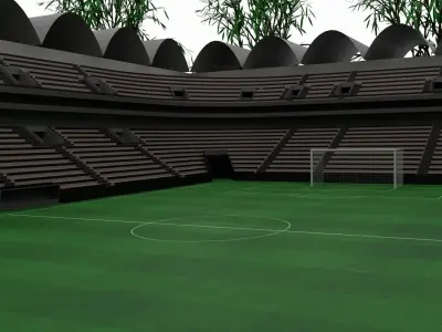 Soccer Stadium Low-poly 3D model order