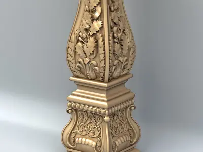 Newel post 004 3D model