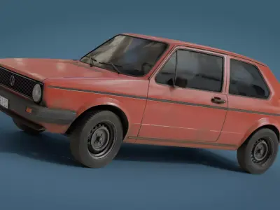 Volkswagen Golf I Low Poly Low-poly 3D model