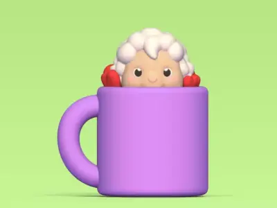 Sheep on Cup 3D print model