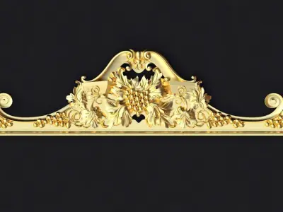 Central decor ornament for furniture 3D model 1041