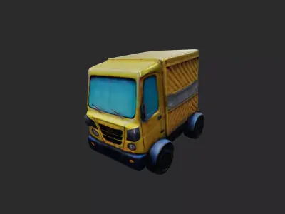 Delivery Truck low poly 3D model