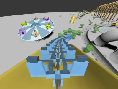 2 Roller Coasters 3D model