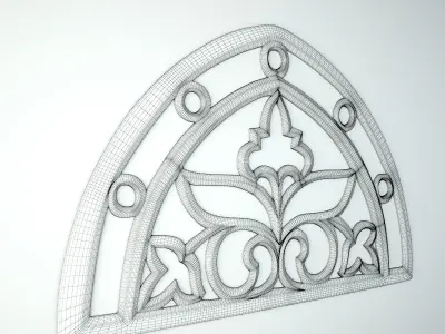 Vintage Arch Transom Mirror 3D model