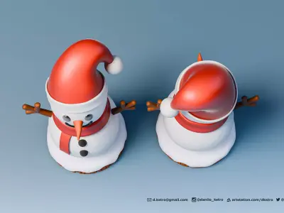 Snowman Miniature - Decorative - 3D Print 3D print model