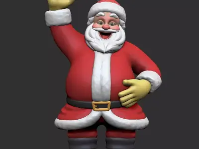 Santa Claus - Hello wave hand 3D print model
