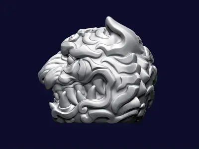 Tiger Head Ornamental 3D print model